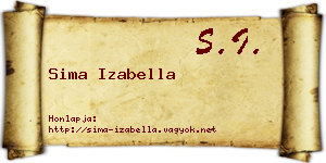 Sima Izabella névjegykártya
